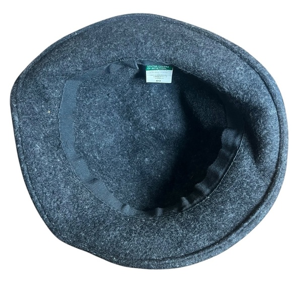 VTG United Colors of Benetton Wool Cloche Bucket Hat Made in Italy Sz 60 L Gray main image 7